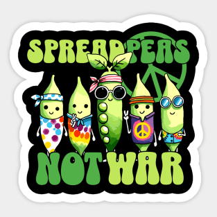 Spread Peas not War Hippy Spead Peace not War Design Sticker